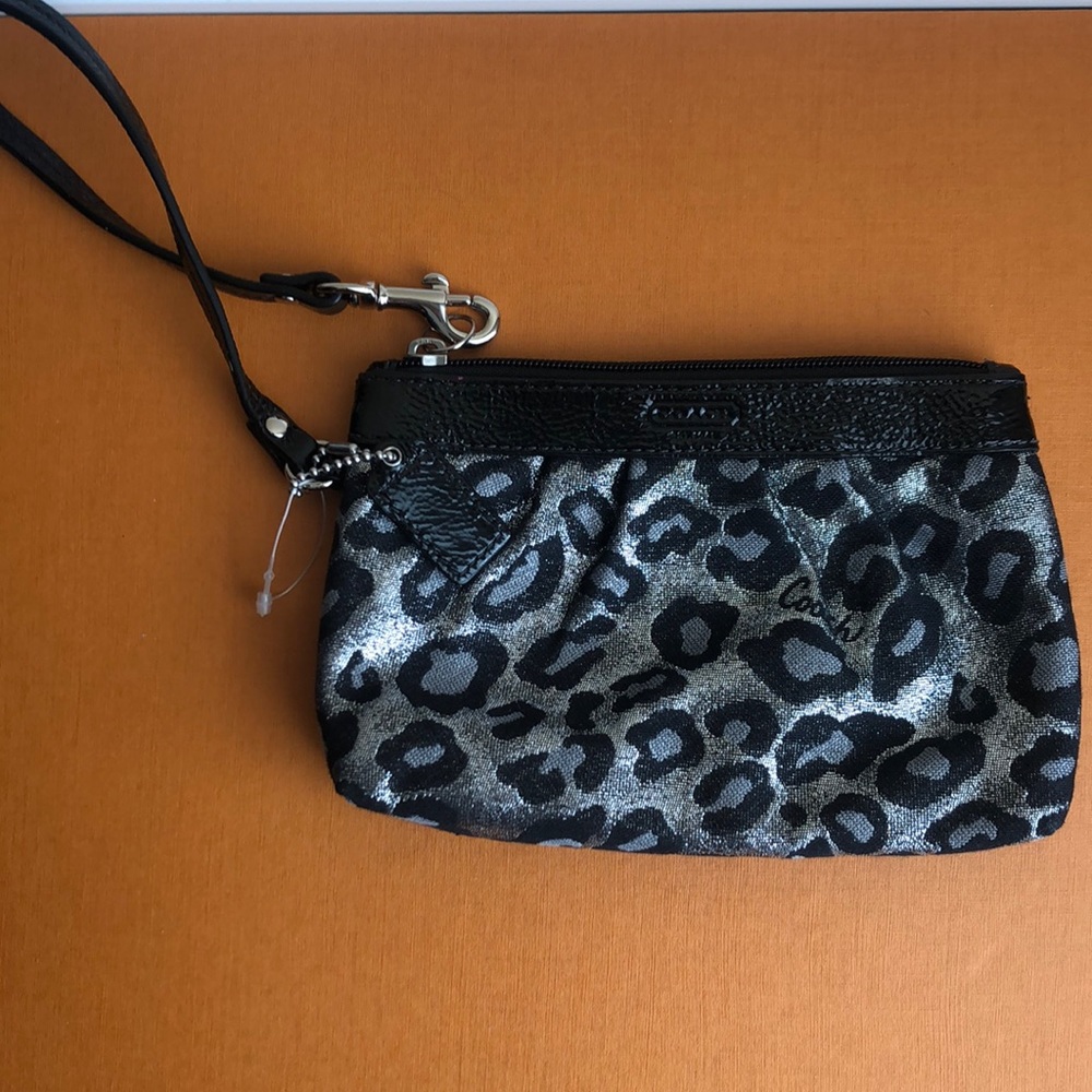 Leopard coach wristlet